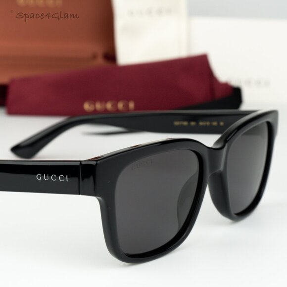 BRAND NEW Gucci GG1716S 001 Black Grey Square Unisex Sunglasses main image 7